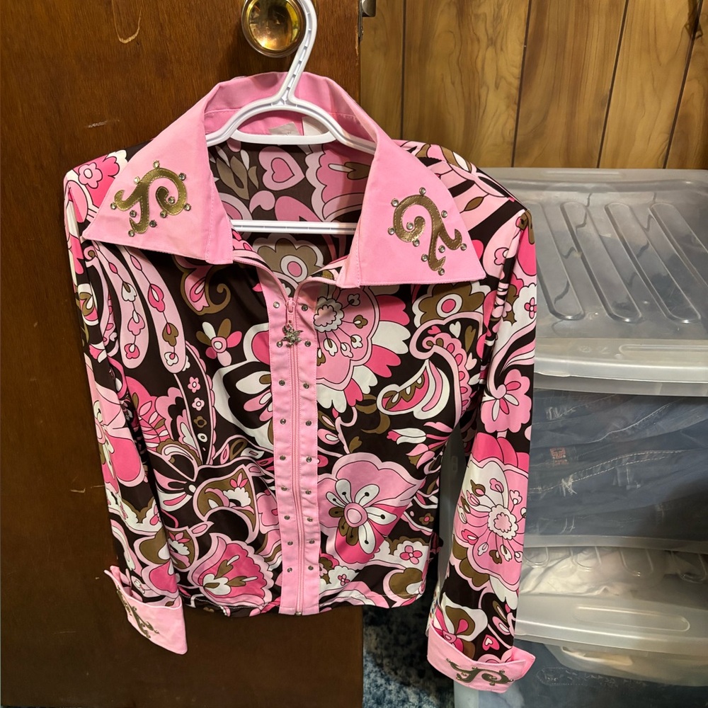 Pink and Brown Kids Floral Shirt